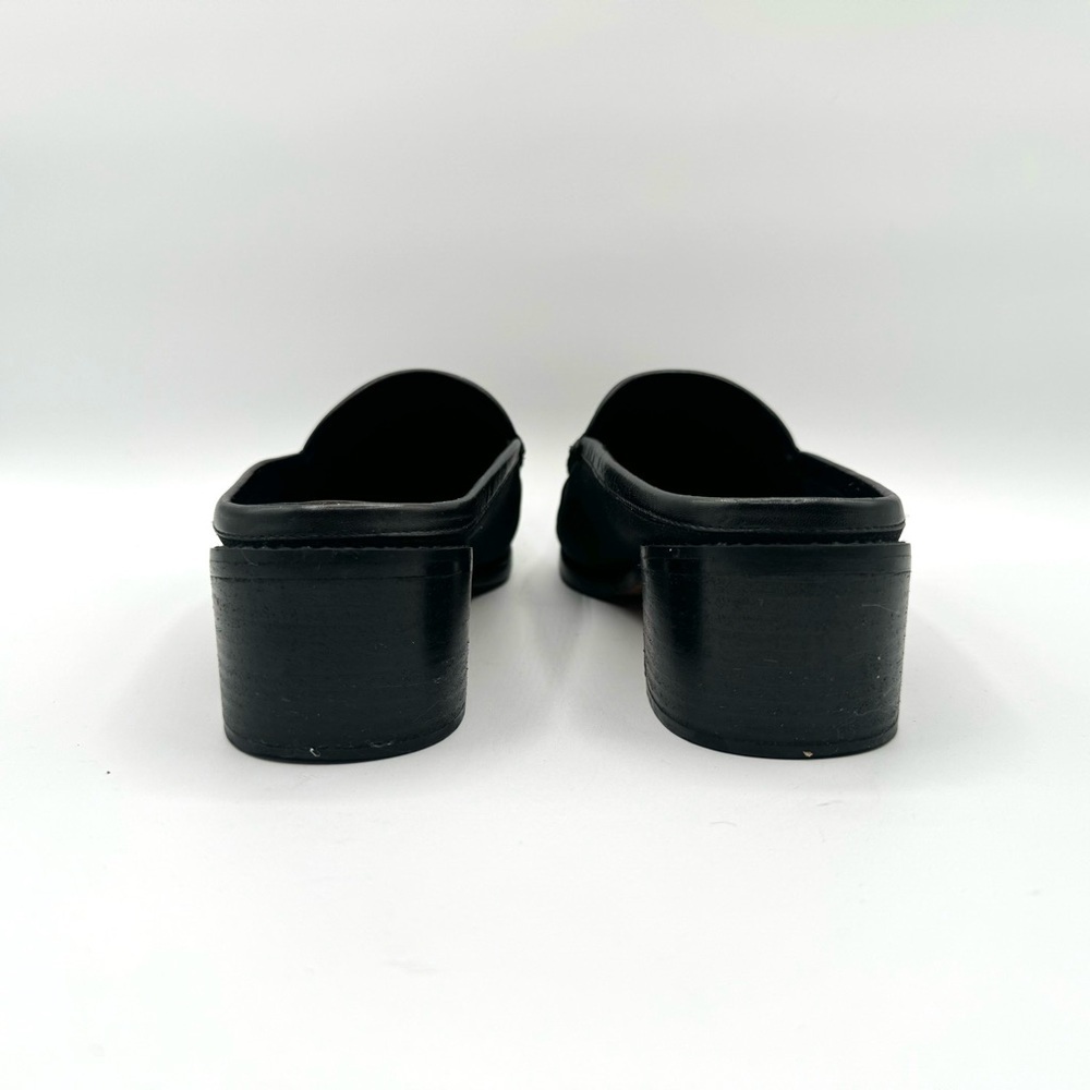 STUART WEITZMAN VINTAGE BLACK BROWN SHOE ANIMAL PRINTS SLIP ON SHOE BLOCK HEELS - Picture 9 of 16
